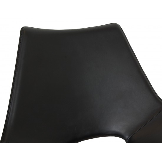 Fabricius and Kastholm Scimitar chair in black leather no. 23