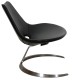 Fabricius and Kastholm Scimitar chair in black leather no. 23