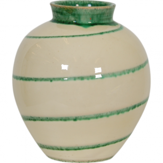 Kæhler grøn og beige Vase H: 20 Cm