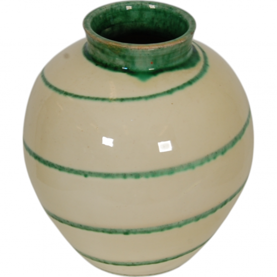 Kæhler grøn og beige Vase H: 20 Cm