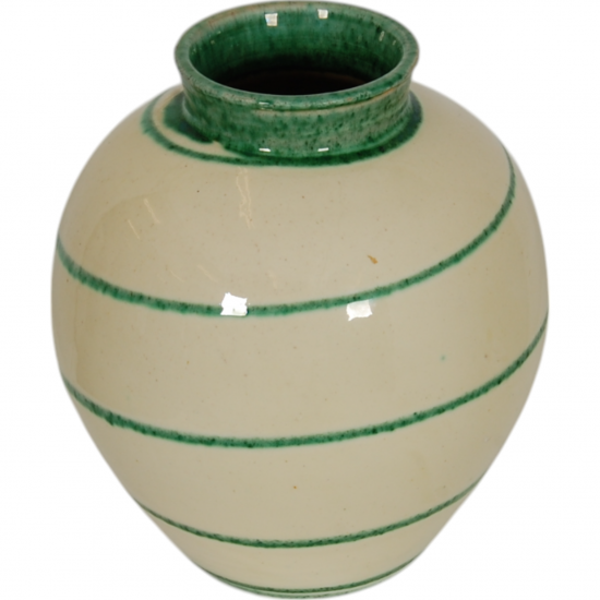 Kæhler grøn og beige Vase H: 20 Cm