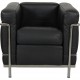 Le Corbusier LC-2/1 lounge chair in black leather