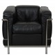 Le Corbusier LC-2 lounge chair in black Pelle leather