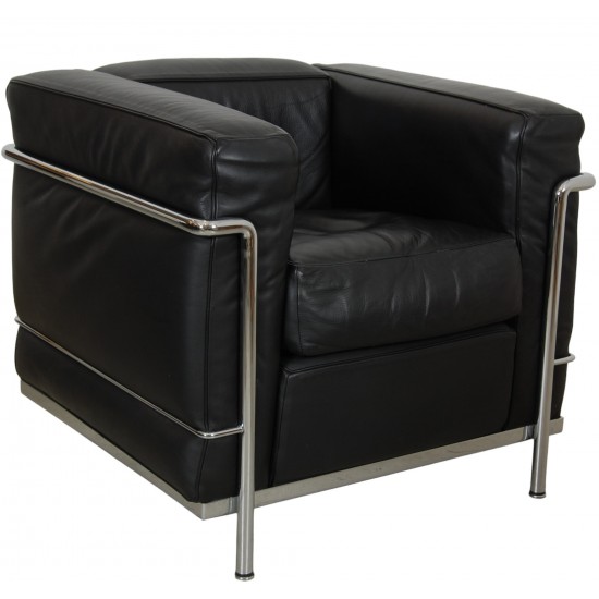 Le Corbusier LC-2 lounge chair in black Pelle leather