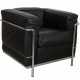 Le Corbusier LC-2 lounge chair in black Pelle leather