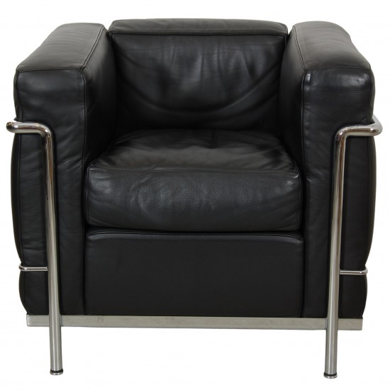 Le Corbuiser LC-2 lounge chair in black pelle leather