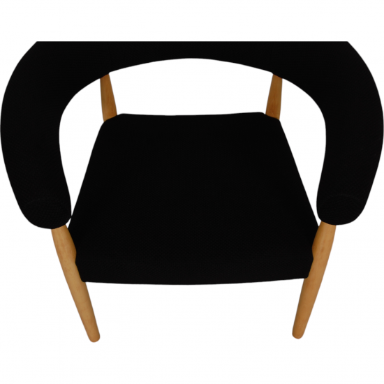 Nanna Ditzel circle chair in black fabric