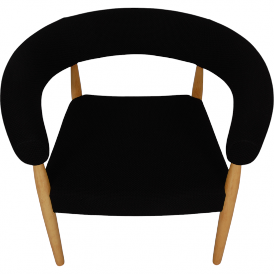 Nanna Ditzel circle chair in black fabric