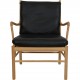 Ole Wanscher Colonial chair in oak and black leather