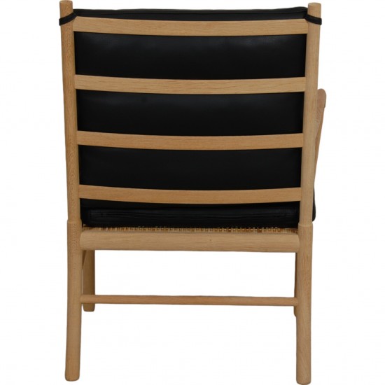 Ole Wanscher Colonial chair in oak and black leather