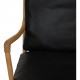 Ole Wanscher Colonial chair in oak and black leather