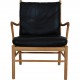 Ole Wanscher Colonial chair of oak and black leather