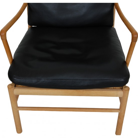 Ole Wanscher Colonial chair of oak and black leather