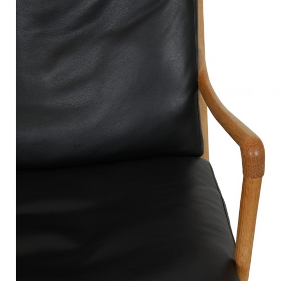 Ole Wanscher Colonial chair of oak and black leather