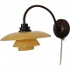 Poul Henningsen wall lamp PH-1/1 with yellow shades