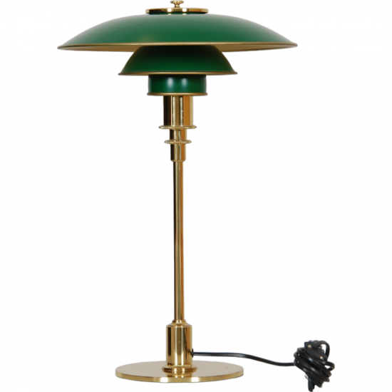 Poul Henningsen Ph 3/2 table lamp with green metal shades