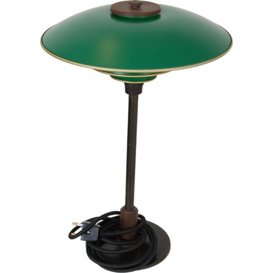 Poul Henningsen PH3/2 with green shades and browned brass