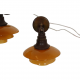 Poul Henningsen set wall lamps with amber glass shades