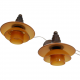 Poul Henningsen set wall lamps with amber glass shades