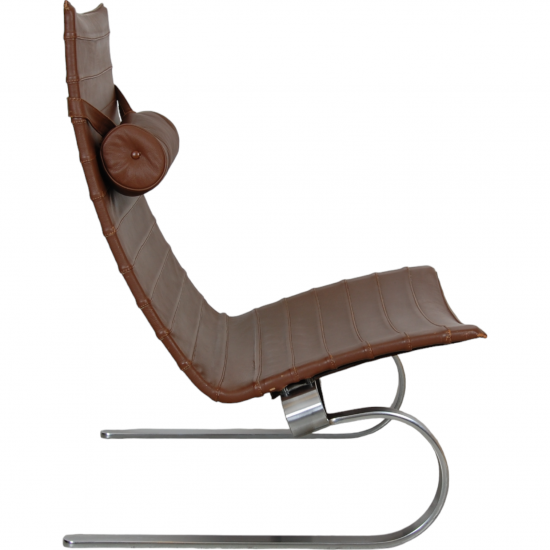 Poul Kjærholm PK-20 chair in brown leather