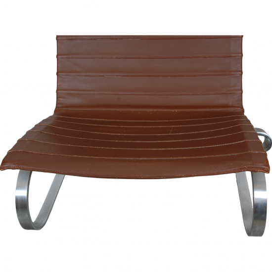 Poul Kjærholm PK-20 chair in brown leather