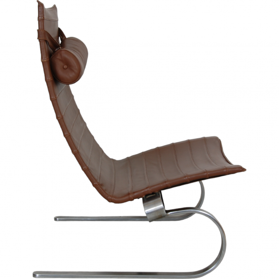 Poul Kjærholm PK20 chair in brown leather