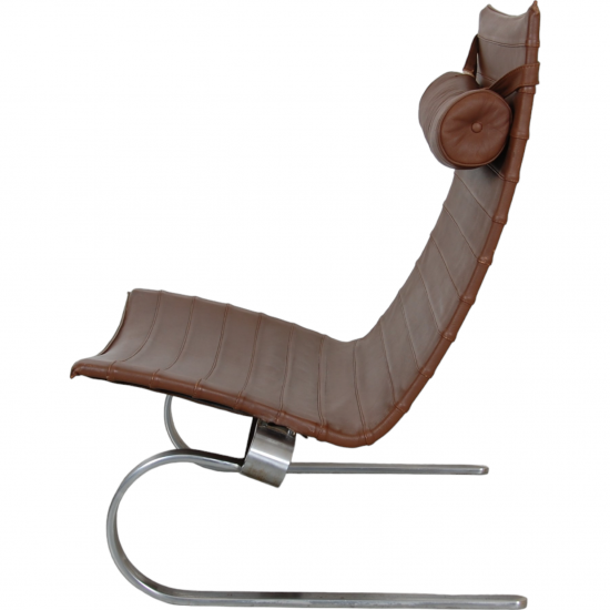 Poul Kjærholm PK20 chair in brown leather