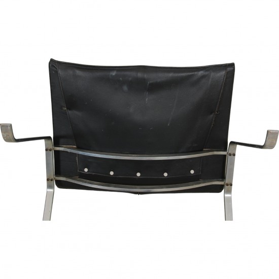 Poul Kjærholm PK-22 stol i sort læder fra Kold Christensen