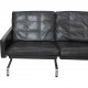 Poul Kjærholm PK-31/3 3.pers sofa i sort aura læder