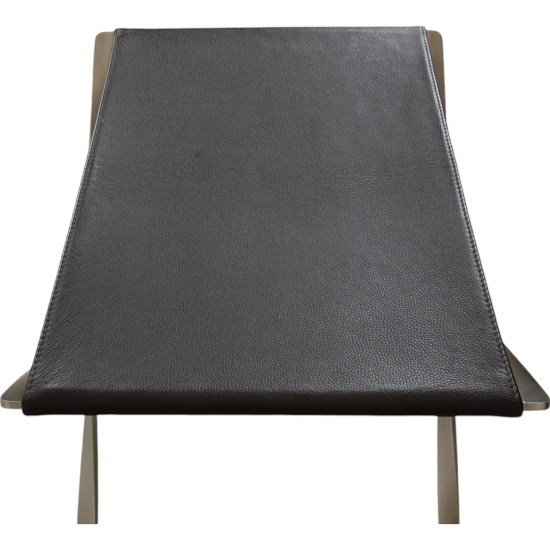 Poul Kjærholm PK-91 stool in brown leather