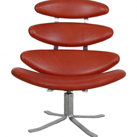 Erik Jørgensen Corona chair in red anilin leather