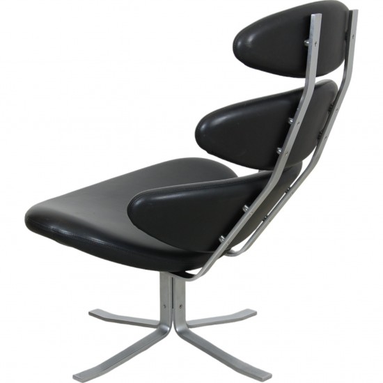 Erik Jørgensen Corona chair in black leather