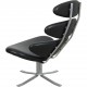 Erik Jørgensen Corona chair in black leather