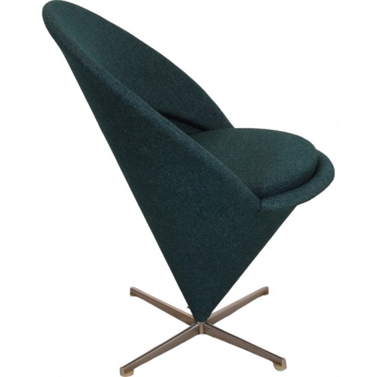 Verner Panton kræmmerhus stol i mørkegrønt stof