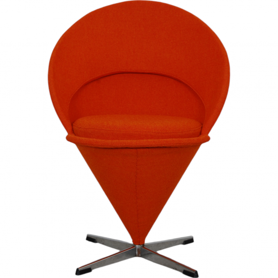 Verner Panton Cone chair i orange Hallingdal stof