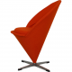 Verner Panton Cone chair in orange Hallingdal fabric