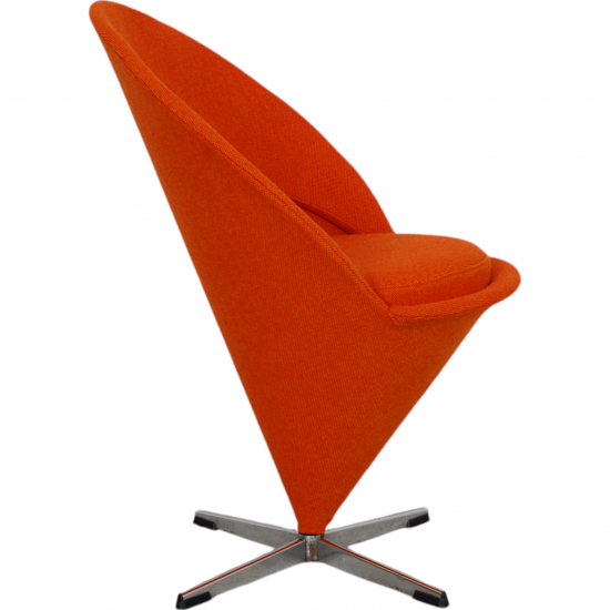 Verner Panton Cone chair i orange Hallingdal stof