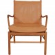 Ole Wanscher Colonial chair of walnut and cognac leather