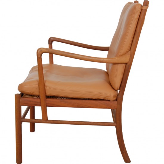 Ole Wanscher Colonial chair of walnut and cognac leather